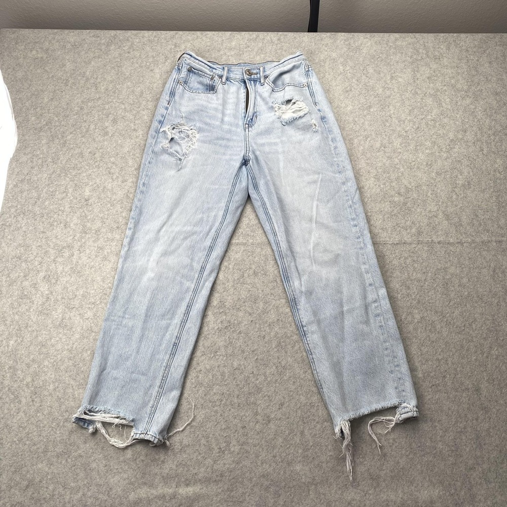American Eagle Outfitters Straight Jeans Womens 6 (24x26) Distressed Raw Hem
